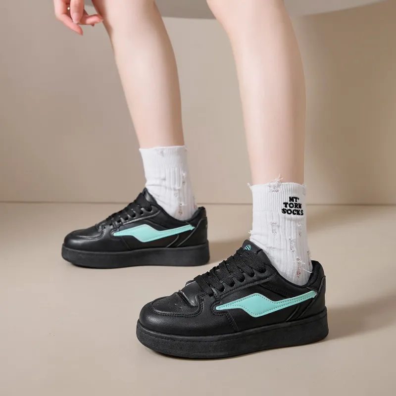 Medd Small White Shoes Anti Slip And Wear Resistant Height Increasing Low Top Skateboard Shoes Women's-14