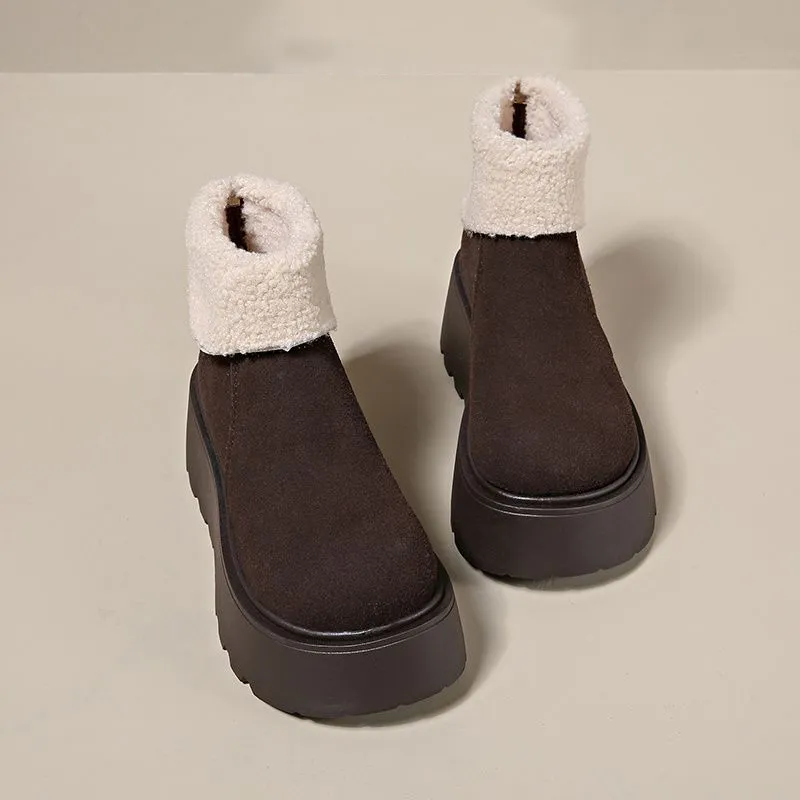 Medd Warm Height Increasing Slip-Resistant Ankle-Length Snow Boots Women's-8