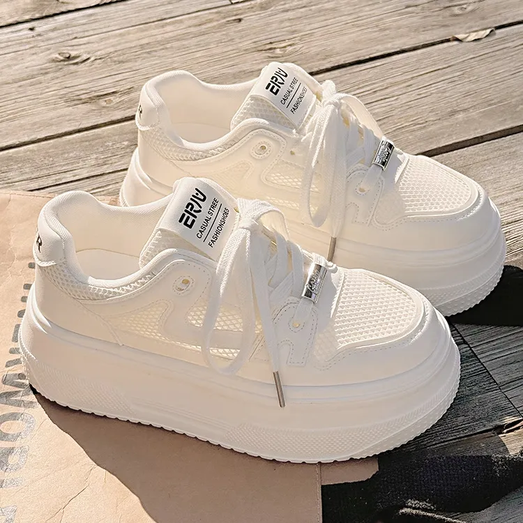 Medd Anti Slip Wear Resistant Low Top Classic Skateboard Shoes Women's Ecru Adjustable-1
