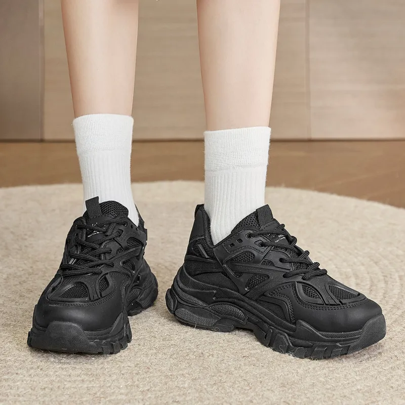 Medd Height Increasing Balance Impact Resistant Support Lightweight Breathable Low Top Chunky Sneakers Women's-20