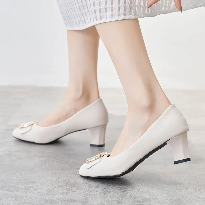 Medd Ballet Flats Chunky Heel High Heels Medium Heel Professional Commute Women's-16