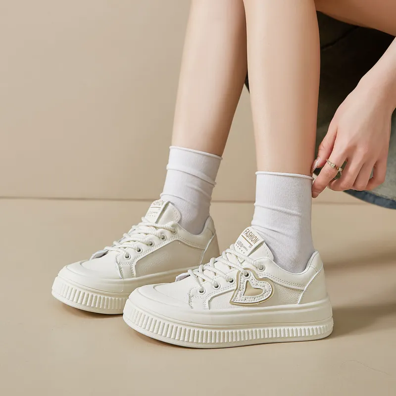 Medd Platform Casual Skateboard Shoes Versatile Niche Anti-Slip Wear-Resistant Low-Top Small White Shoes Women's-13