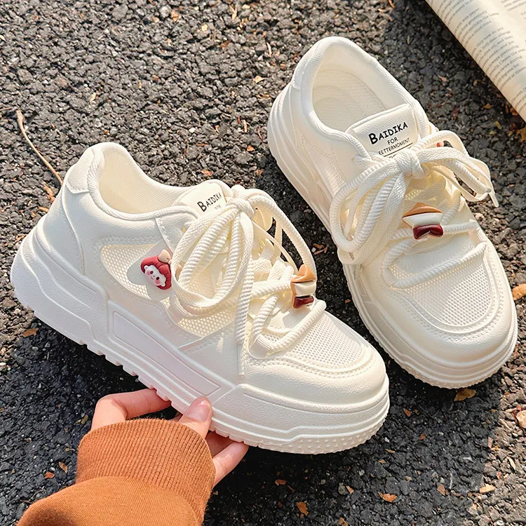 Medd Coverage Breathable Low Top Skateboard Shoes Women's Ecru-4