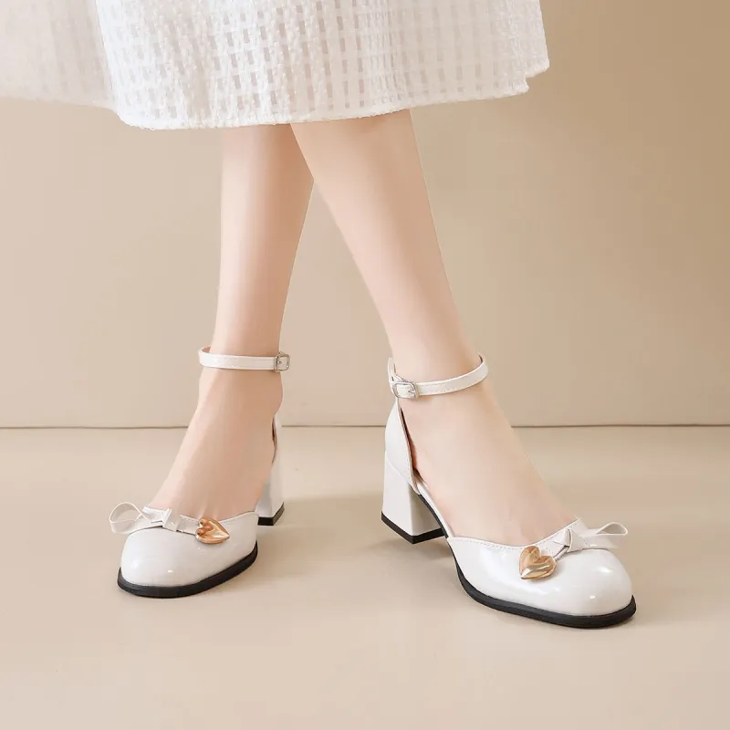 Medd Chunky Heel Low Vamp High Heels Women's-12