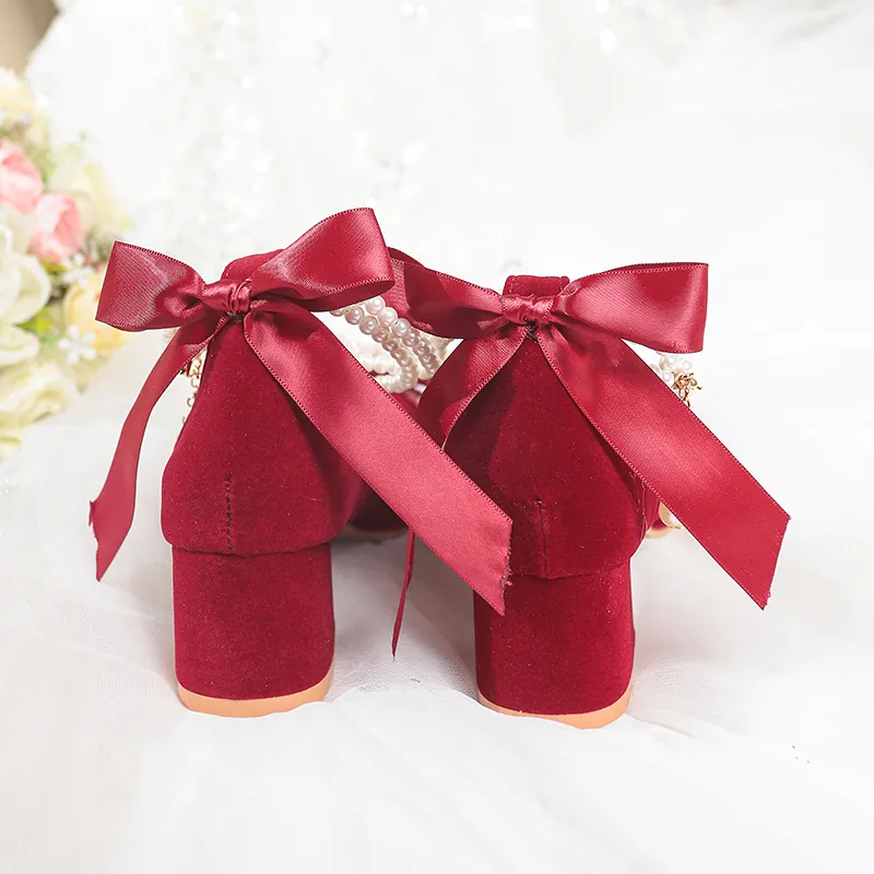Medd High Heels Women's Burgundy-1