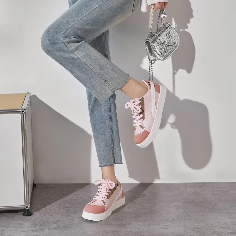 Medd Small White Shoes Lightweight Low-Top Skateboard Shoes Women's White-14