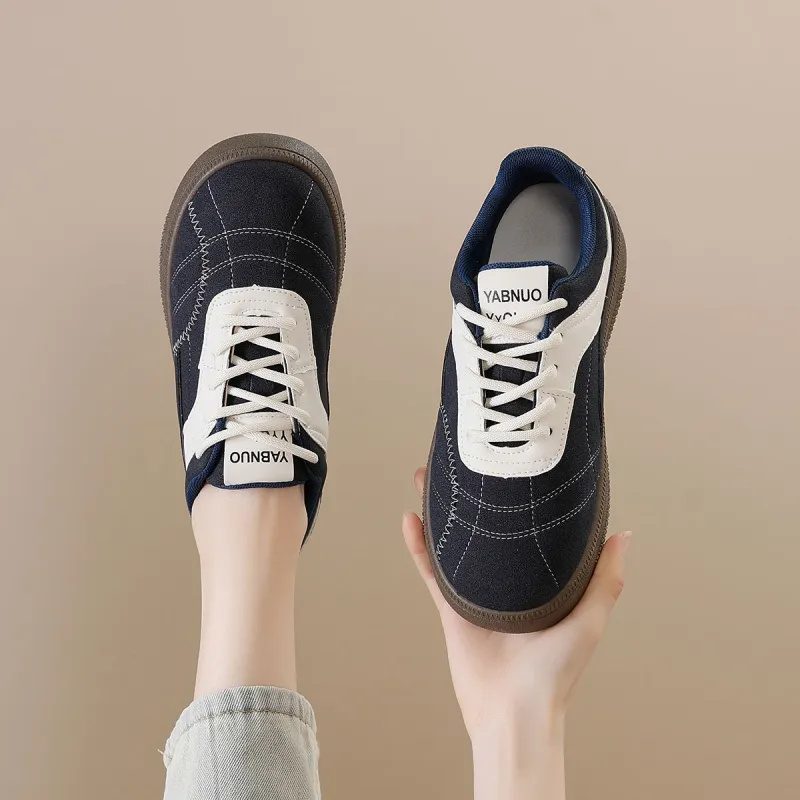 Medd German Army Trainers Anti Slip Wear Resistant Low Top Skateboard Shoes Women's-16