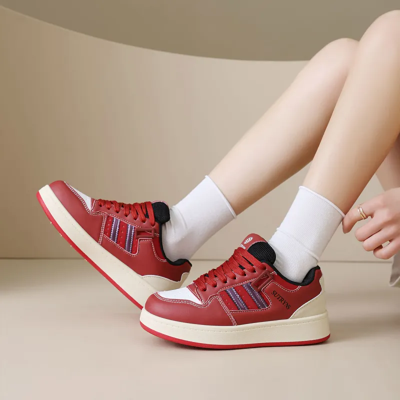 Medd Anti Slip Wear Resistant Lightweight Breathable Low Top Skateboard Shoes Unisex-9