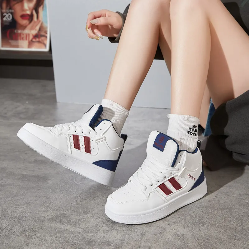 Medd White Sneakers Thermal Height Increase High Top Skateboard Shoes Unisex-3