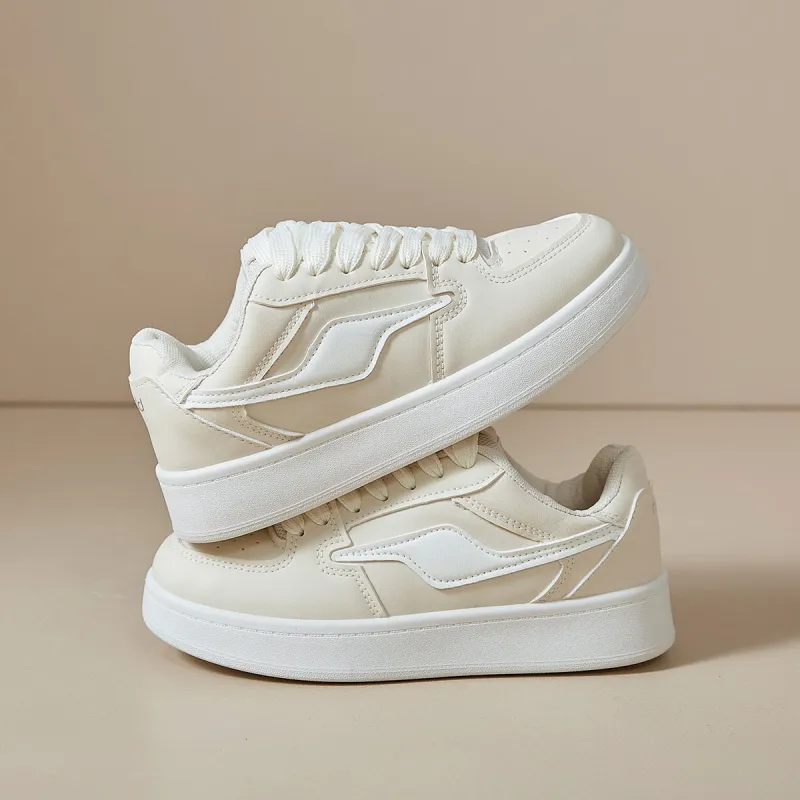 Medd Small White Shoes Anti Slip And Wear Resistant Height Increasing Low Top Skateboard Shoes Women's-9