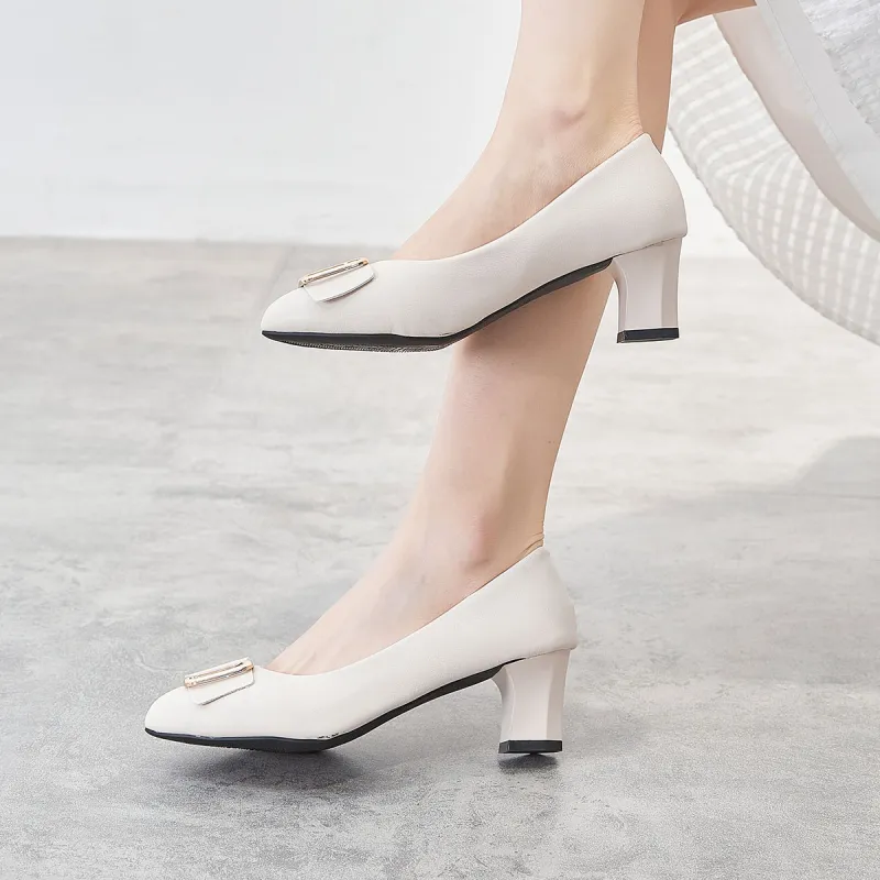 Medd Ballet Flats Chunky Heel High Heels Medium Heel Professional Commute Women's-13