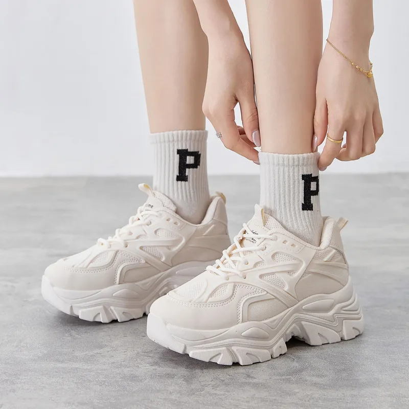 Medd Height Increasing Balance Impact Resistant Support Lightweight Breathable Low Top Chunky Sneakers Women's-12