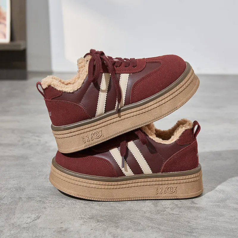 Medd Warm Lightweight Height Increasing Low-Top Skateboard Shoes Women's-1