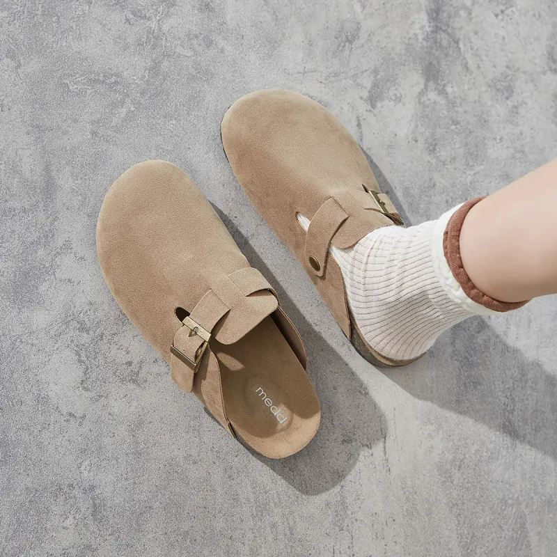 Medd Rubber Sole Abrasion Resistant Slip Resistant Closed Toe Slippers Women's-1