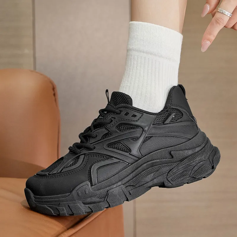 Medd Height Increasing Balance Impact Resistant Support Lightweight Breathable Low Top Chunky Sneakers Women's-18