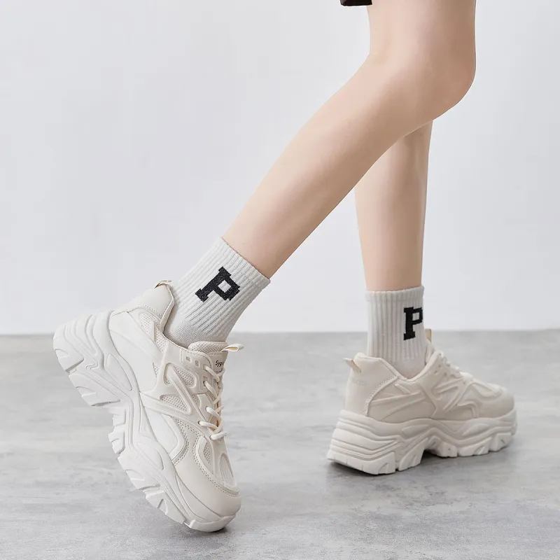 Medd Height Increasing Balance Impact Resistant Support Lightweight Breathable Low Top Chunky Sneakers Women's-11