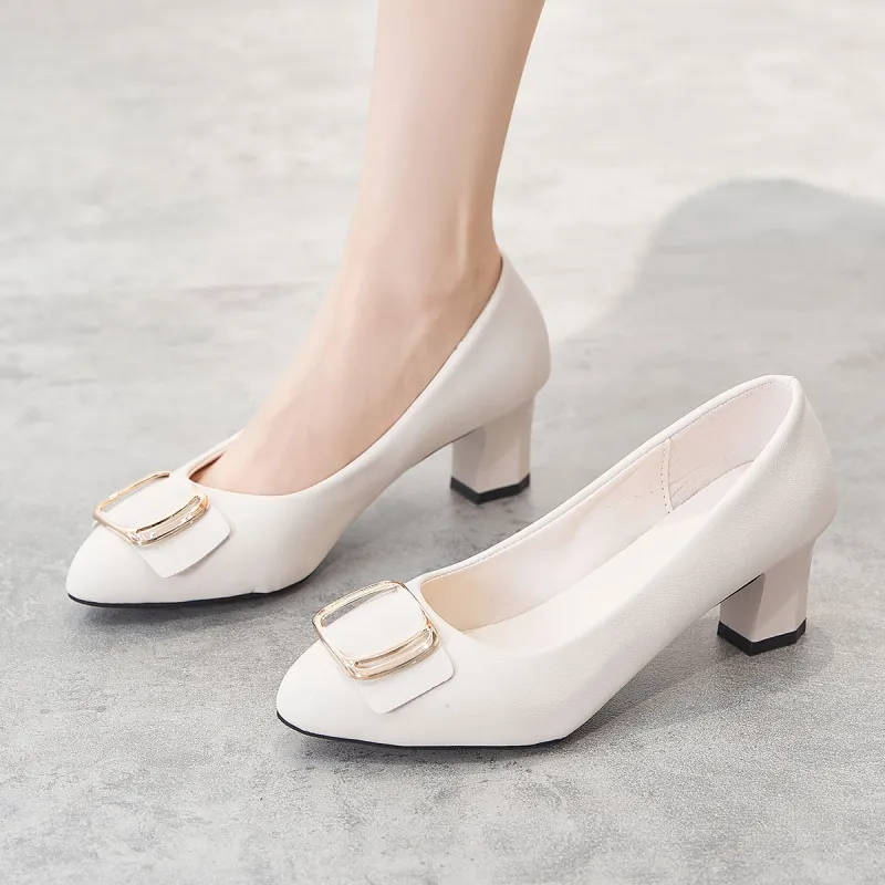 Medd Ballet Flats Chunky Heel High Heels Medium Heel Professional Commute Women's-17
