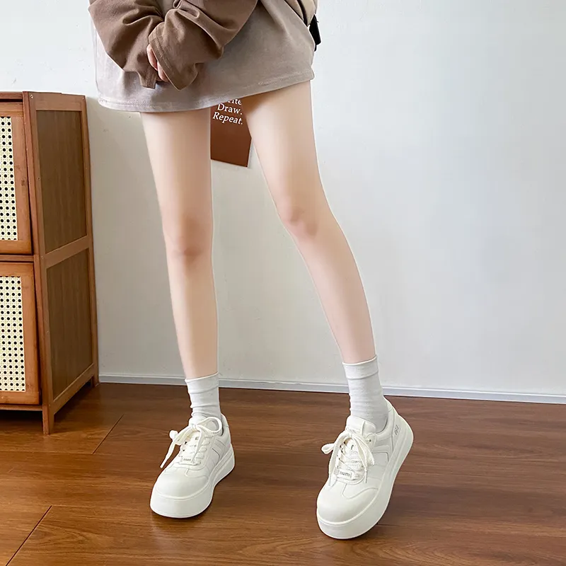 Medd Low Top Skateboard Shoes Women's Beige, Ecru, White Shades-2