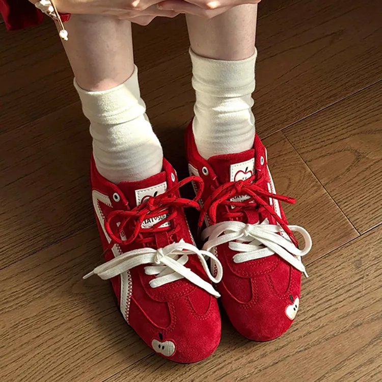Medd Cushioning And Abrasion Resistant Coverage Low Top Casual Shoes Women's Red-1