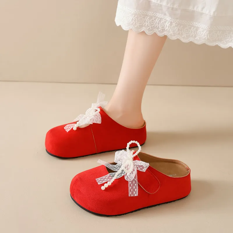 Medd Rubber Sole Slip Resistant Closed Toe Slippers Women's-17