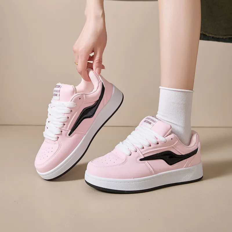 Medd Small White Shoes Anti Slip And Wear Resistant Height Increasing Low Top Skateboard Shoes Women's-21