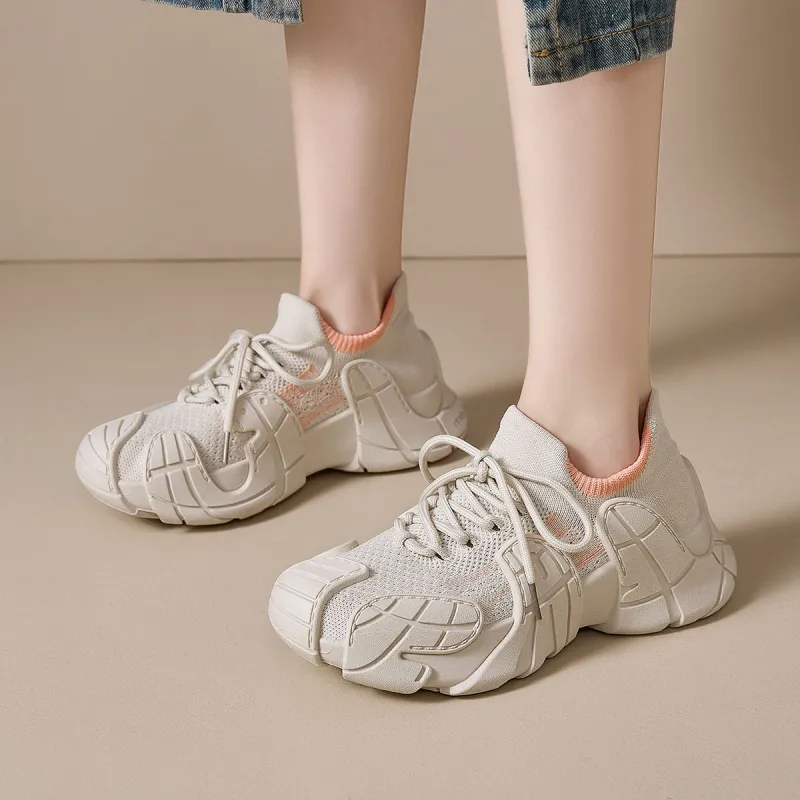 Medd Height Increasing Balance Impact Resistant Support Abrasion Resistant Lightweight Low Top Casual Shoes Women's-4