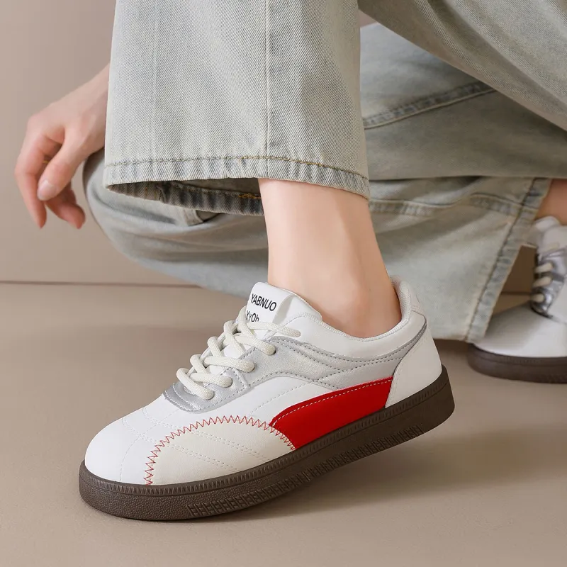 Medd German Army Trainers Anti Slip Wear Resistant Low Top Skateboard Shoes Women's-3