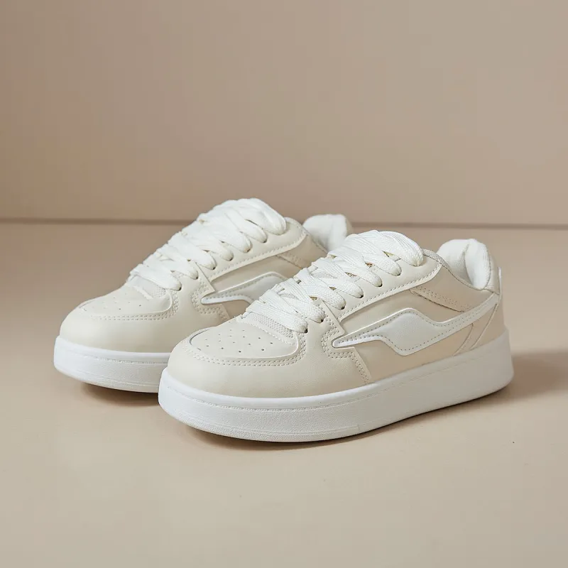 Medd Small White Shoes Anti Slip And Wear Resistant Height Increasing Low Top Skateboard Shoes Women's-10