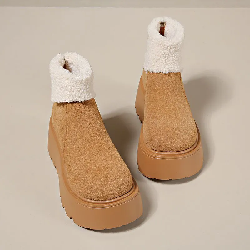 Medd Warm Height Increasing Slip-Resistant Ankle-Length Snow Boots Women's-5