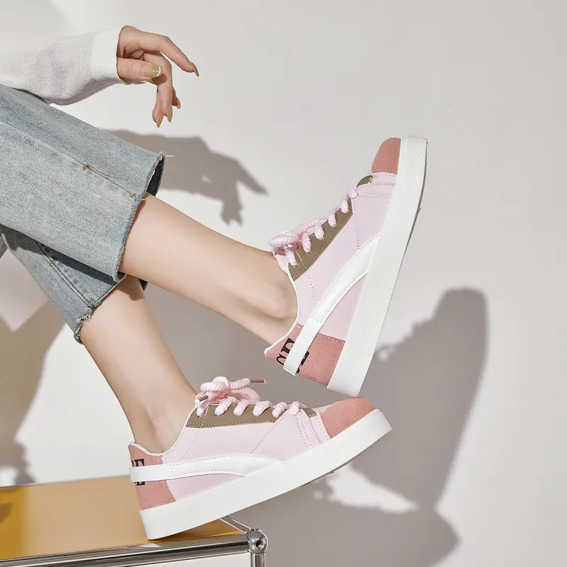 Medd Small White Shoes Lightweight Low-Top Skateboard Shoes Women's White-16