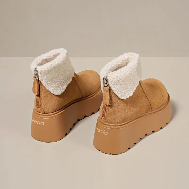 Medd Warm Height Increasing Slip-Resistant Ankle-Length Snow Boots Women's-6