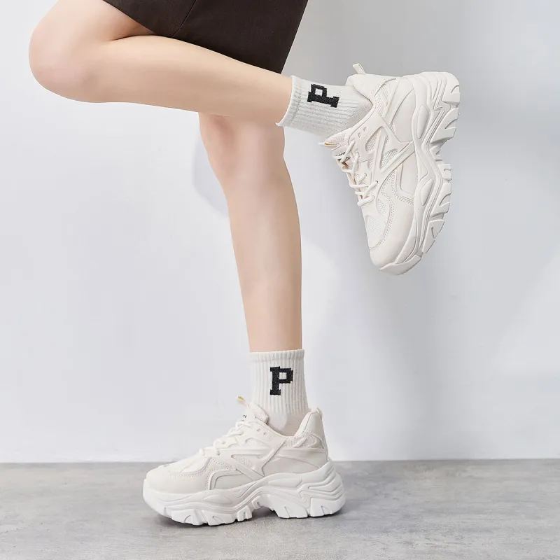 Medd Height Increasing Balance Impact Resistant Support Lightweight Breathable Low Top Chunky Sneakers Women's-10