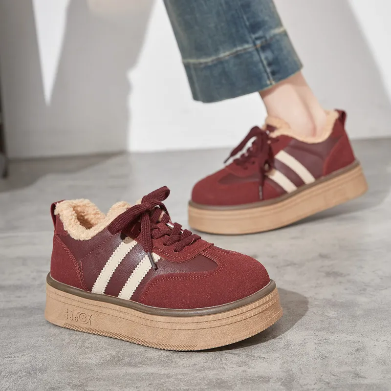 Medd Warm Lightweight Height Increasing Low-Top Skateboard Shoes Women's-5