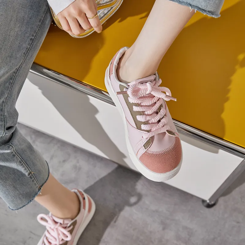 Medd Small White Shoes Lightweight Low-Top Skateboard Shoes Women's White-15
