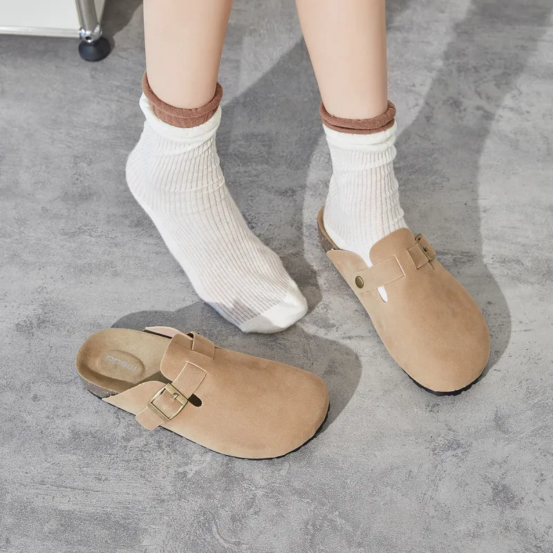 Medd Rubber Sole Abrasion Resistant Slip Resistant Closed Toe Slippers Women's-8