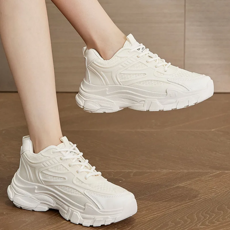 Medd Height Increasing Balance Impact Resistant Support Lightweight Breathable Low Top Chunky Sneakers Women's-44