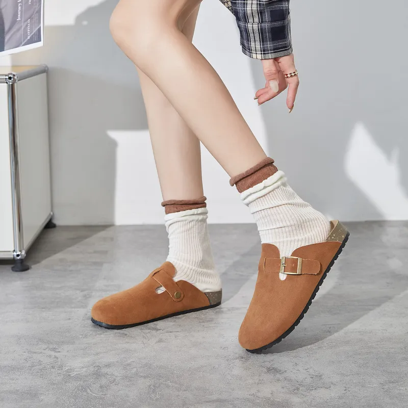 Medd Rubber Sole Abrasion Resistant Slip Resistant Closed Toe Slippers Women's-16
