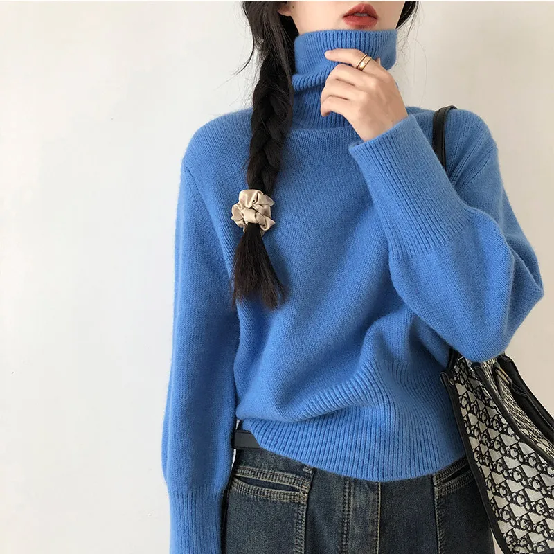 The King And The Nightingale Minimalist Style Basic Turtleneck Pullover Knitwear Women's-20