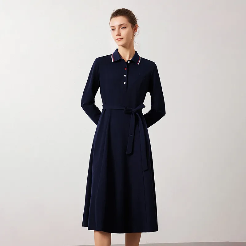 NAVIGARE Long Sleeved Dress Women's Marine Blue-3