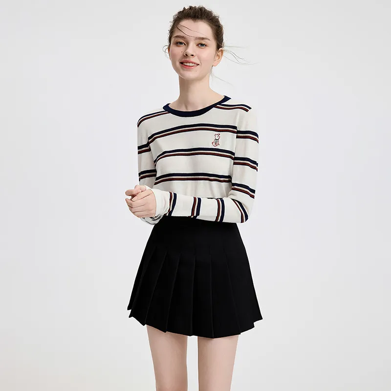 NAVIGARE Sweater Women's Coconut Milk White/Blue-3
