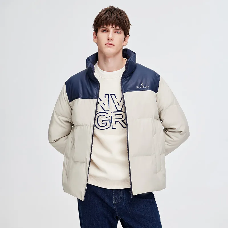 NAVIGARE Puffer Jacket Men's Coconut Milk White/Orchid-2