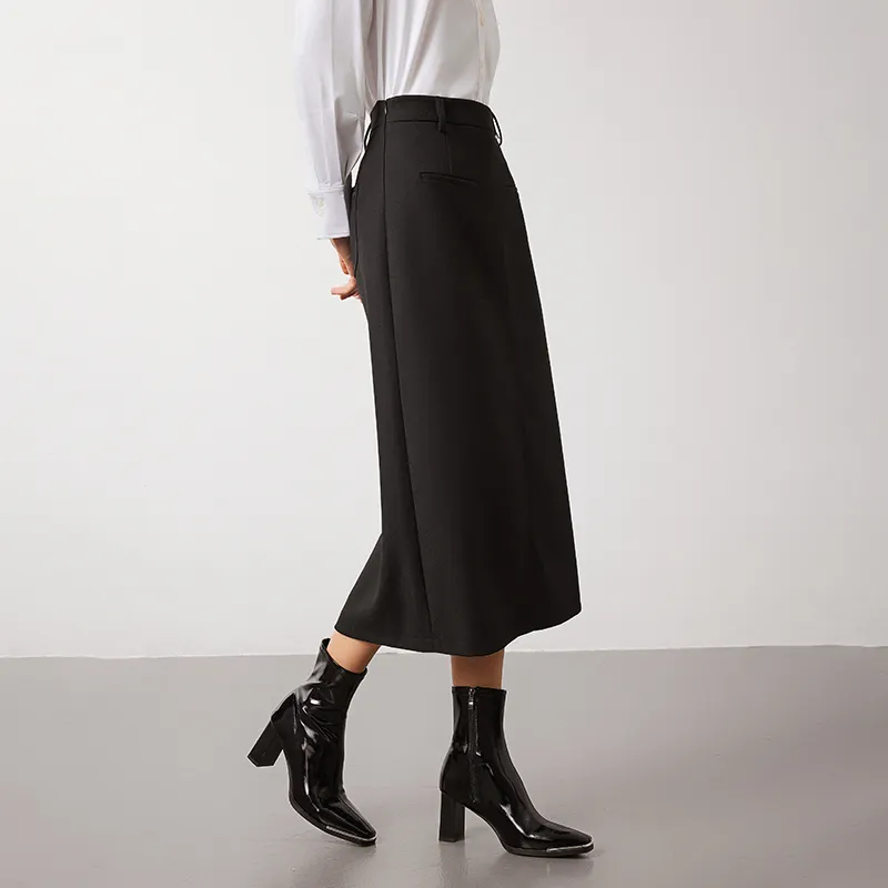NAVIGARE Casual Long Skirt Women's Night Black-4