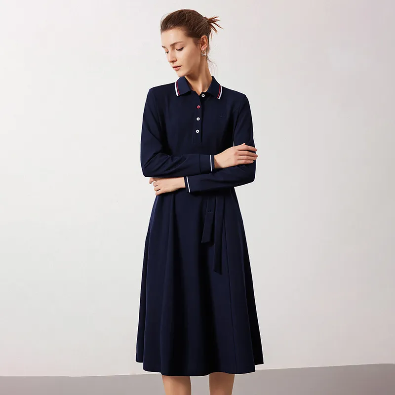 NAVIGARE Long Sleeved Dress Women's Marine Blue-2