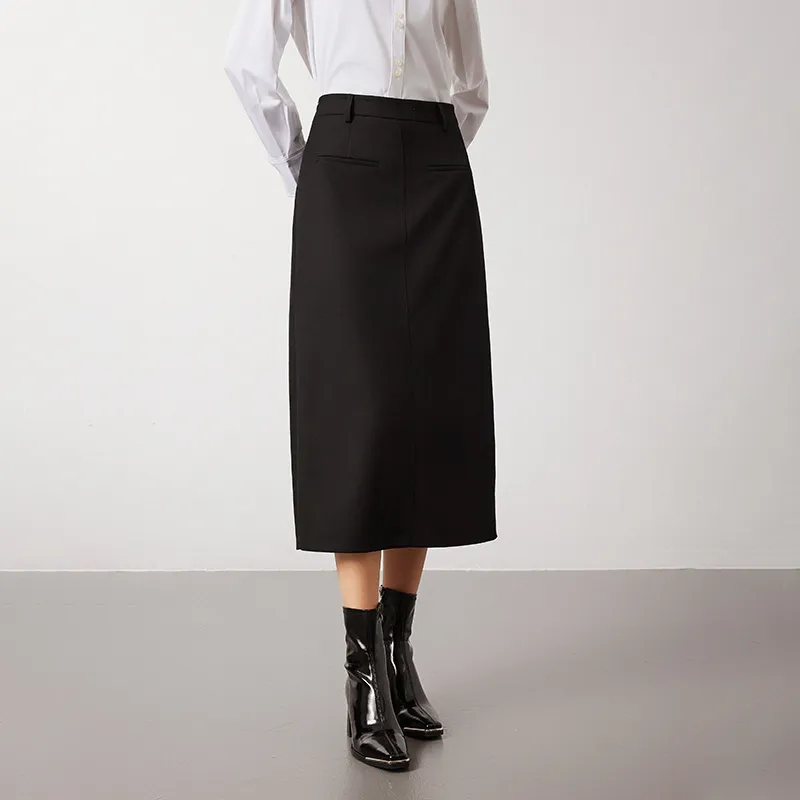 NAVIGARE Casual Long Skirt Women's Night Black-2