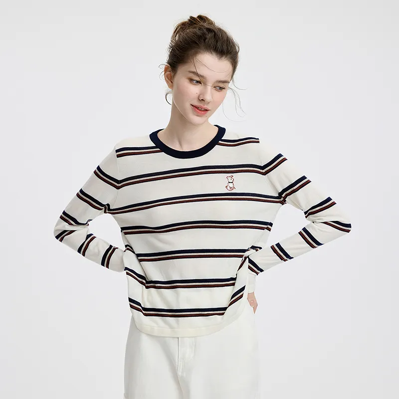 NAVIGARE Sweater Women's Coconut Milk White/Blue-2