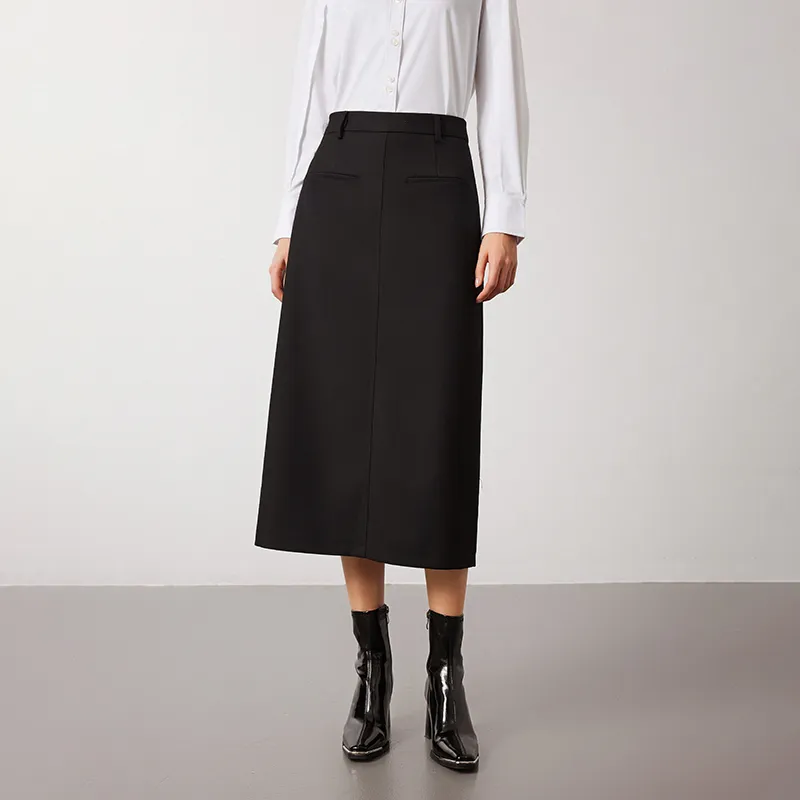 NAVIGARE Casual Long Skirt Women's Night Black-6