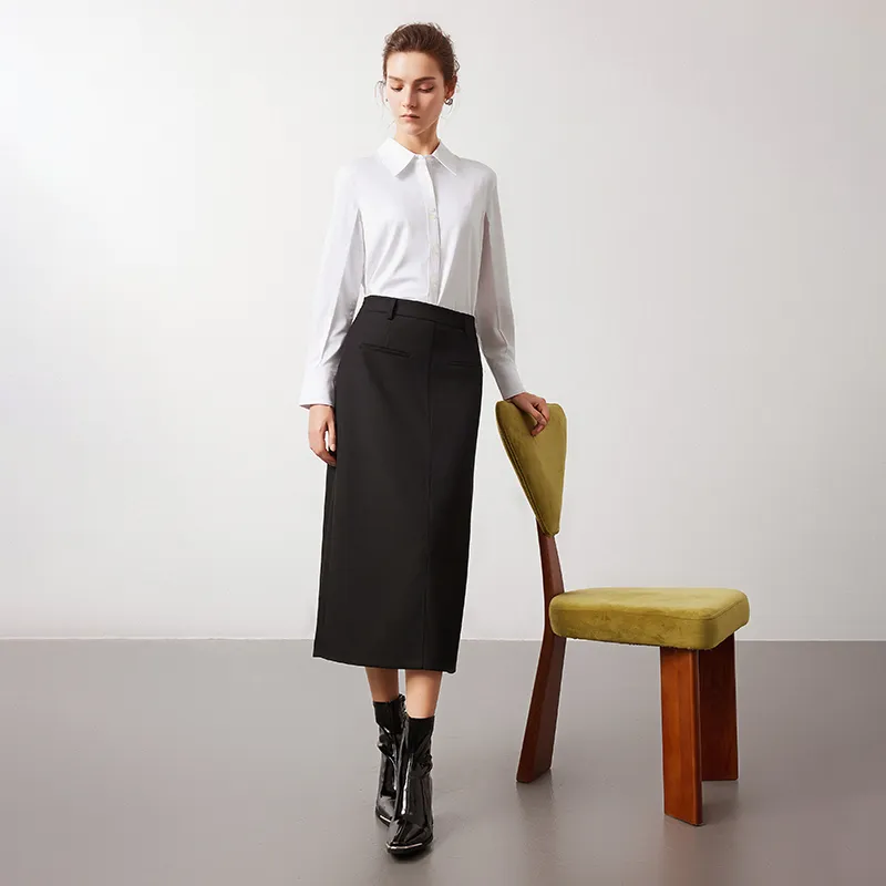 NAVIGARE Casual Long Skirt Women's Night Black-3