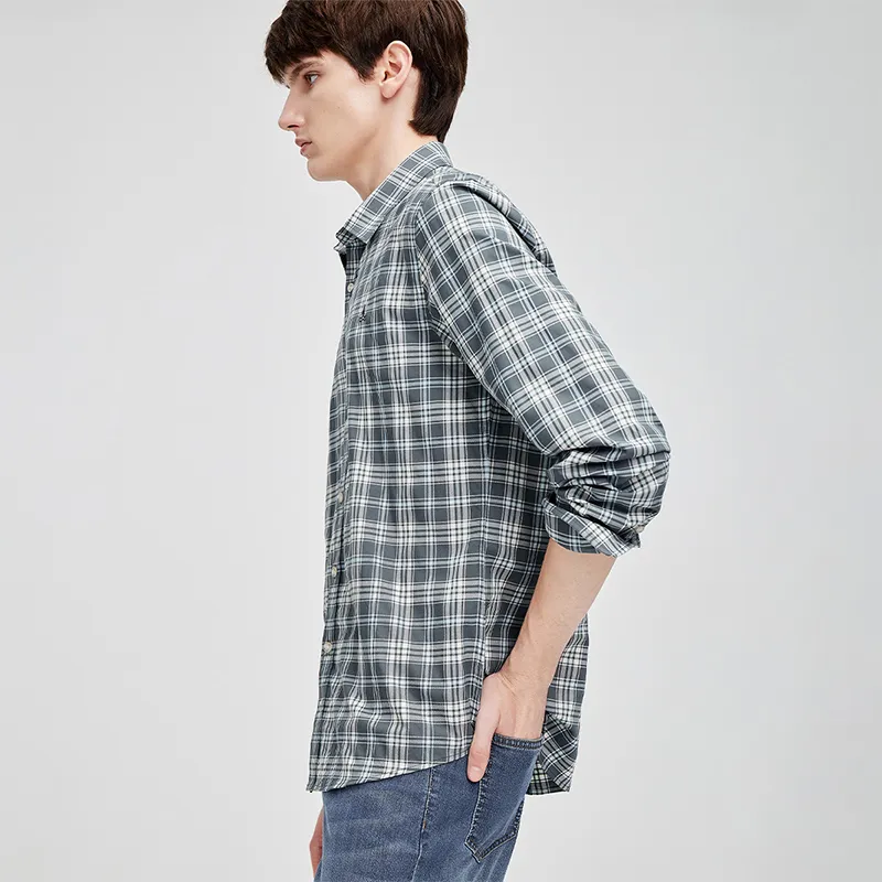 NAVIGARE Shirt Men's Dark Stone Gray/White-4