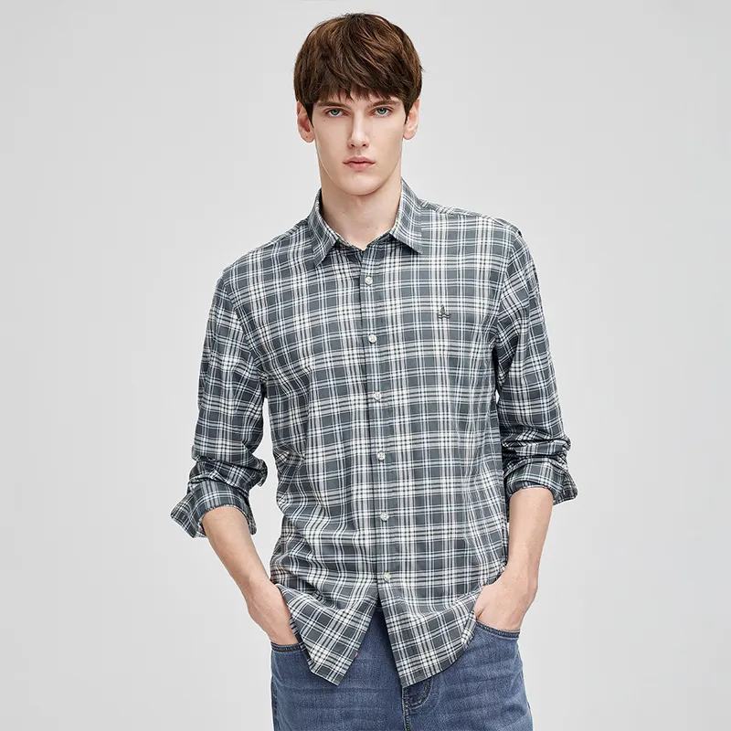 NAVIGARE Shirt Men's Dark Stone Gray/White-2