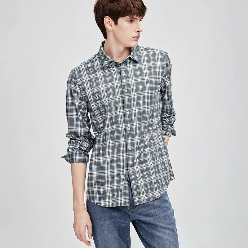 NAVIGARE Shirt Men's Dark Stone Gray/White-3